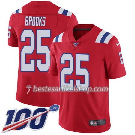 Herren New England Patriots Trikot Terrence Brooks 25 Nike Röd I 100th